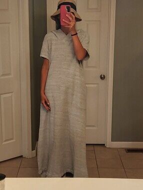 Free People 100% Cotton Beach Cover Hooded Maxi Dress Size L